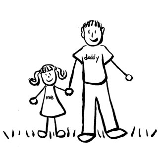 325x325 Father And Daughter Family Art (Drawing)