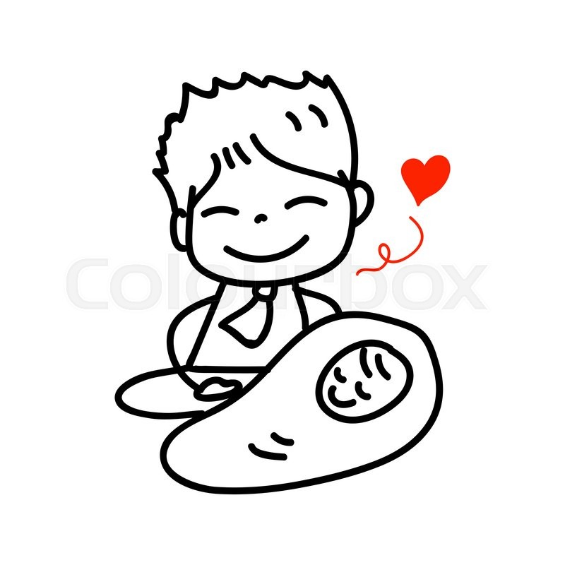 800x800 Hand Drawing Cartoon Happy Dad Father Day Vector Illustration