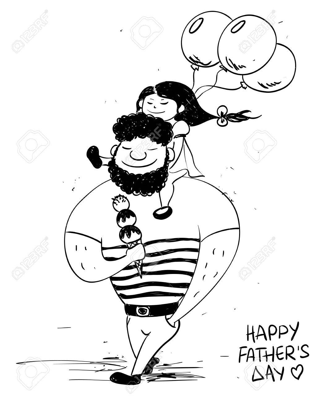 1083x1300 Sketch Funny Illustration With Cute Little Baby Girl Daughter