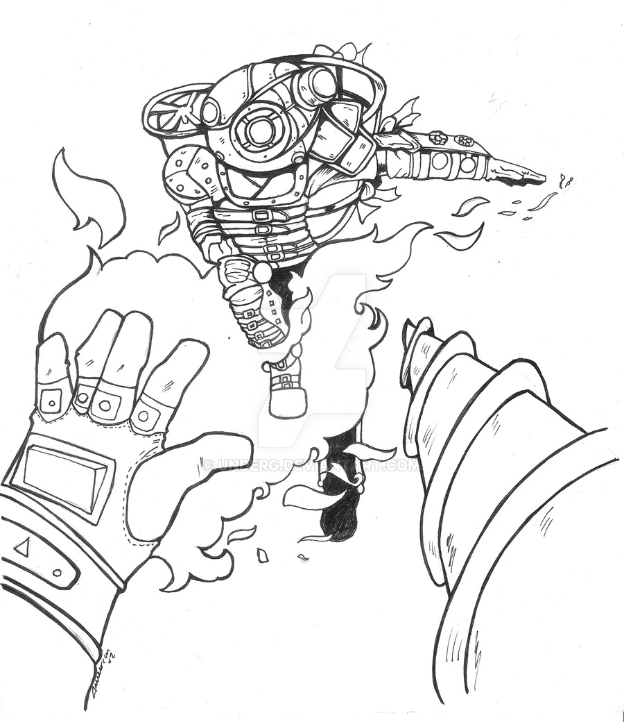 900x1040 Bioshock2 Big Sister Vs Big Daddy By Underg