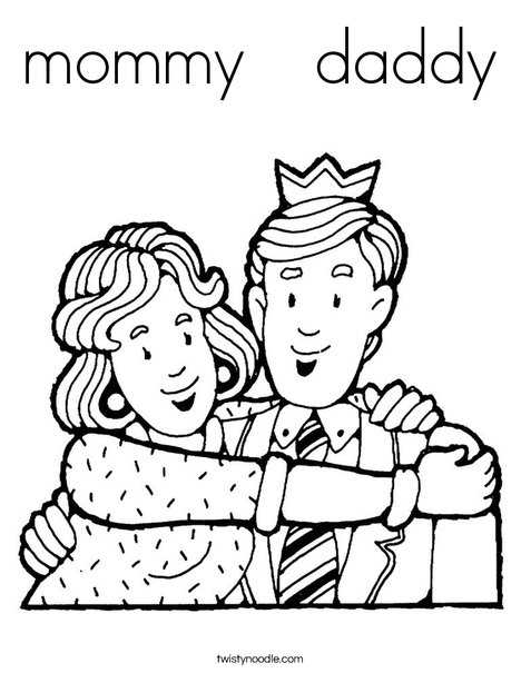 468x605 Mommy Daddy Coloring Page