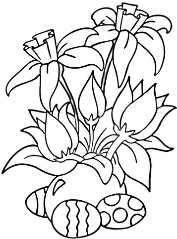 357x480 Easter Daffodils Coloring Page Free Printable Coloring Pages