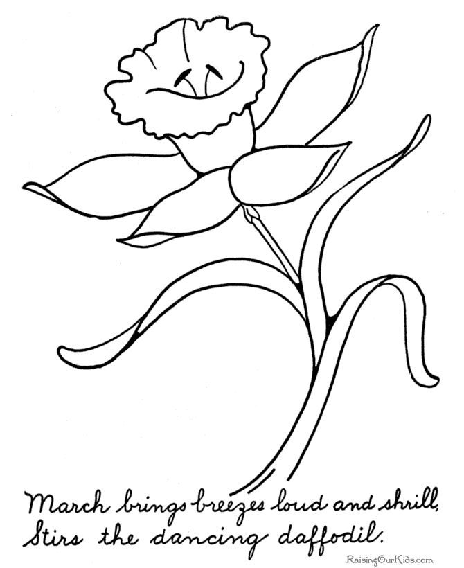 670x820 Free Flower Coloring Pages Of A Daffodil 002