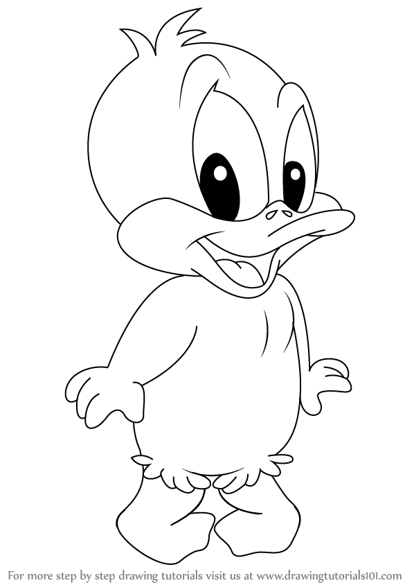 598x844 Learn How To Draw Baby Daffy From Baby Looney Tunes (Baby Looney
