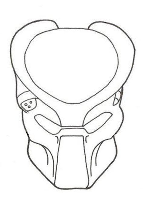 480x652 Predator Face Mask Drawing