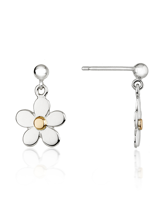 570x760 Daisy Chain Small Silver Amp Rose Daisy Drop Earrings