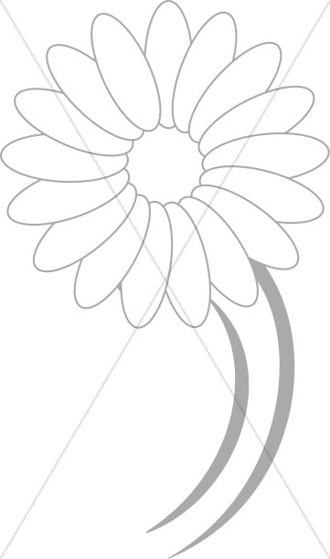 361x612 Dancing Daisy Line Drawing Church Flower Clipart