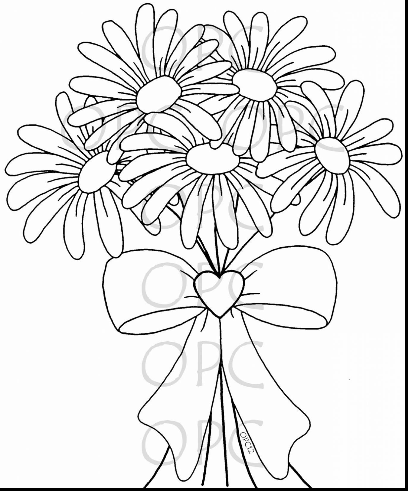1372x1650 Brilliant Daisy Flower Coloring Pages With On Coloring Pages Daisy