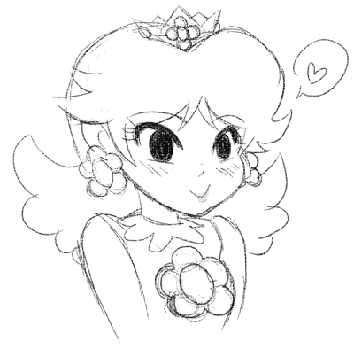 400x394 Cute Princess Daisy Sketch By Saladturtles