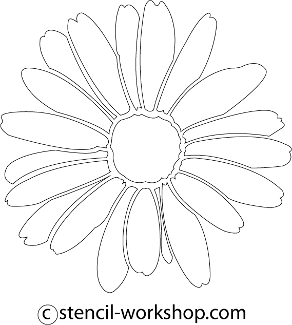 569x633 Daisy Stencil