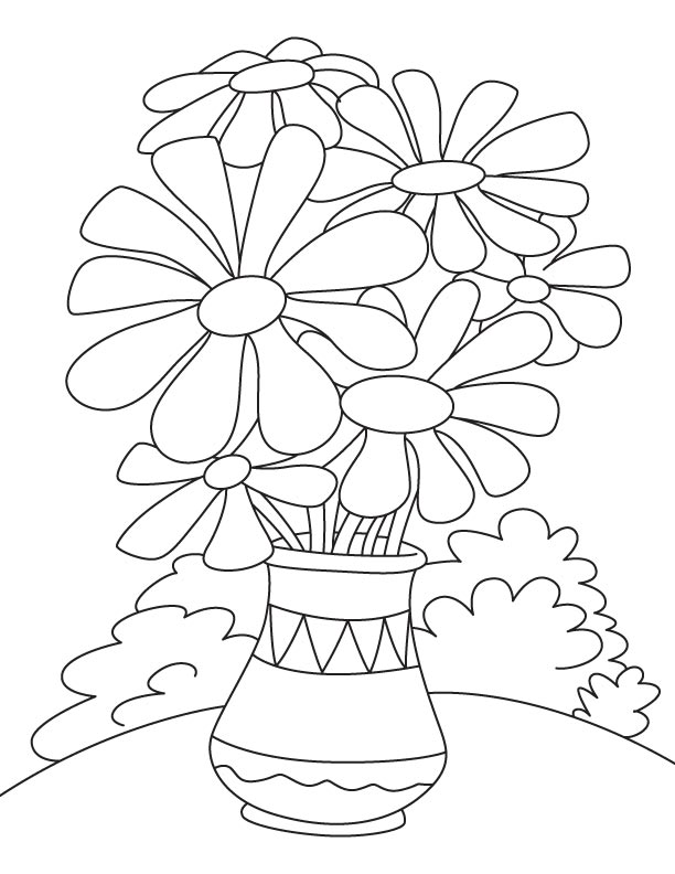 612x792 Daisy Flower Pot Coloring Page Download Free Daisy Flower Pot