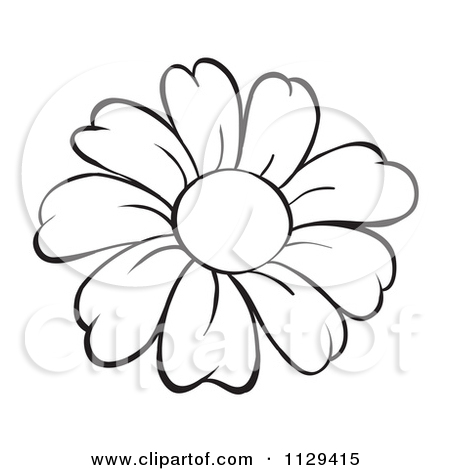 450x470 Daisy Outline Clipart