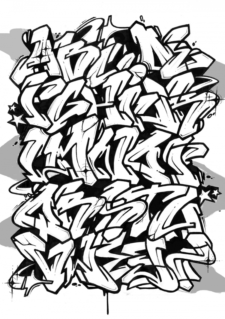 750x1061 Font Graffiti Old School Street Alphabet Competition Design