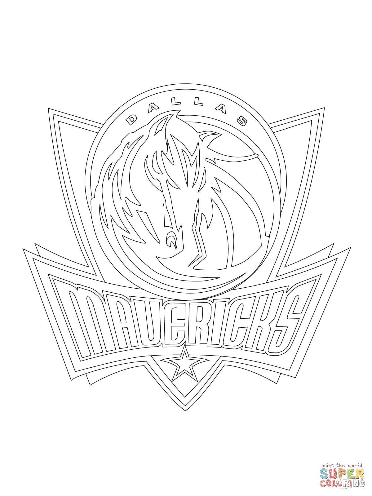 1200x1600 Dallas Mavericks Logo Coloring Page Free Printable Coloring Pages