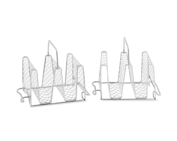 574x459 Stainless Steel Interlocking Taco Rack Williams Sonoma