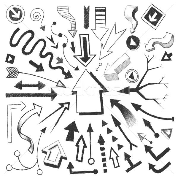 600x600 Pencil Sketch Arrow Set Stock Photo Brett Lamb (Blamb) ( 6364676