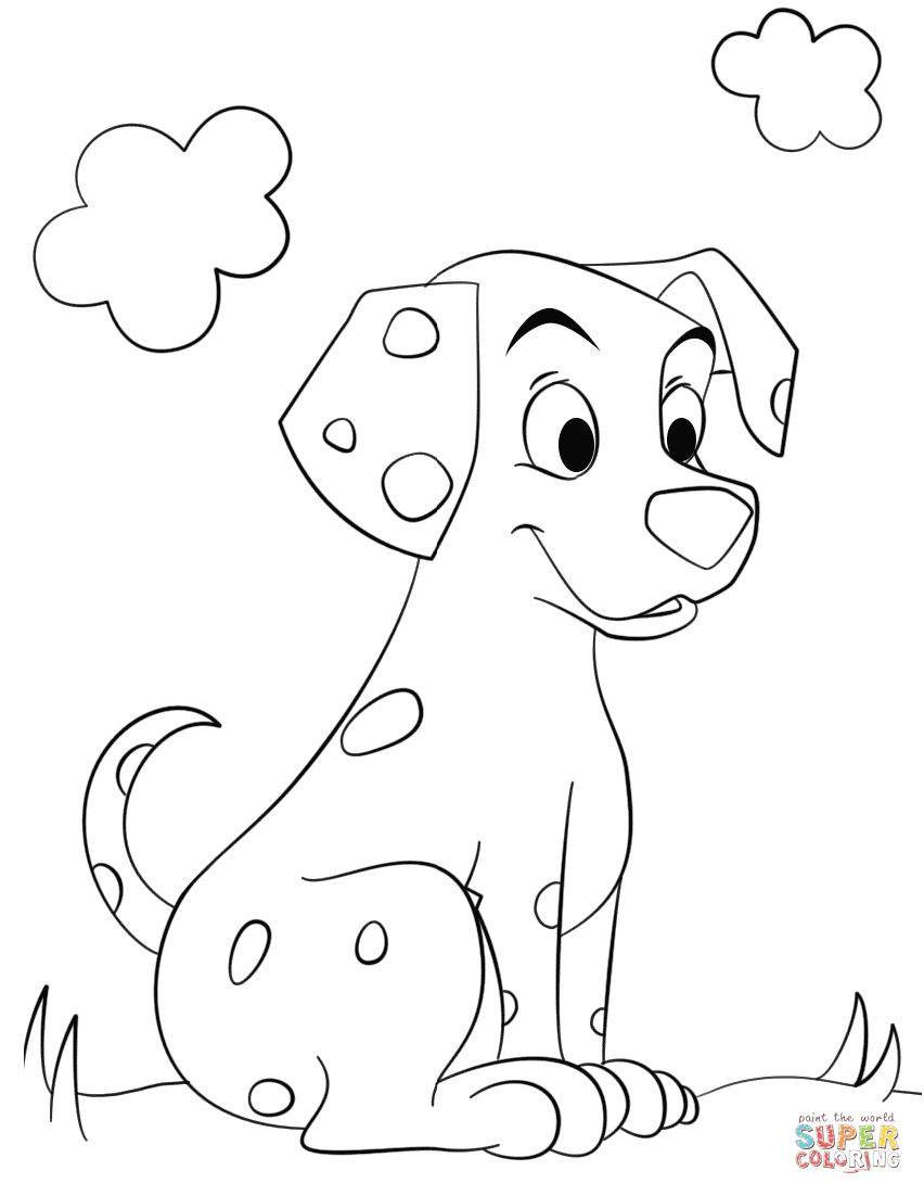 852x1102 Cute Dalmatian Dog Coloring Page Free Printable Coloring Pages