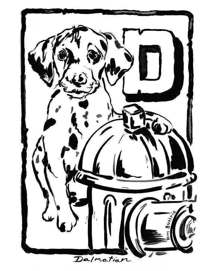 704x900 Dog Drawing Dalmatian Painting By Kim Guthrie