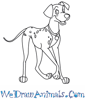 300x350 How To Draw Pongo From 101 Dalmatians