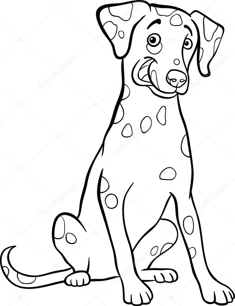 785x1023 Dalmatian Dog Cartoon For Coloring Book Stock Vector Izakowski