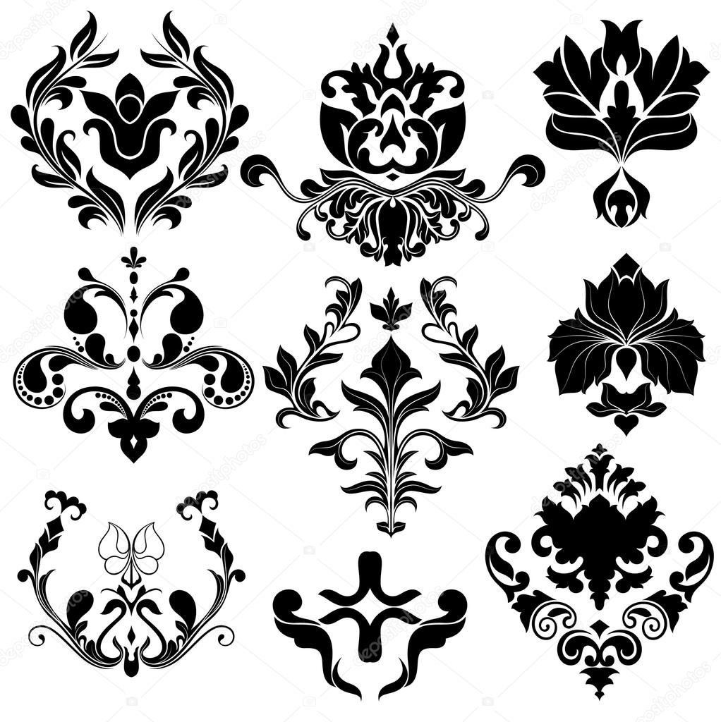 1022x1024 Damask Floral Designs Stock Vector Baavli