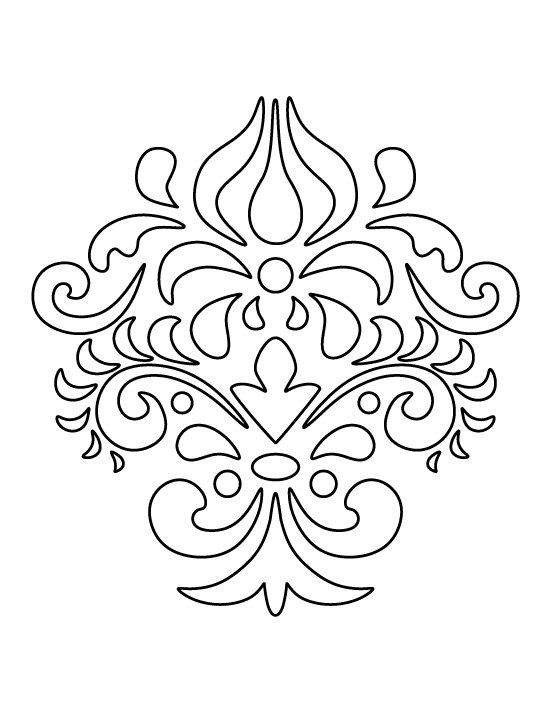 550x712 Damask Pattern. Use The Printable Outline For Crafts, Creating