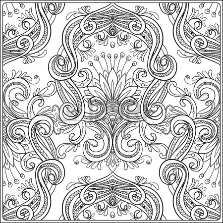 450x450 Vintage Background Brown Baroque Pattern. Damask Pattern Element