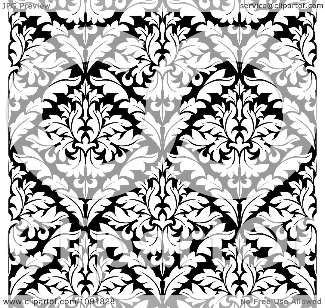 1080x1024 Clipart Black And White Triangular Damask Pattern Seamless
