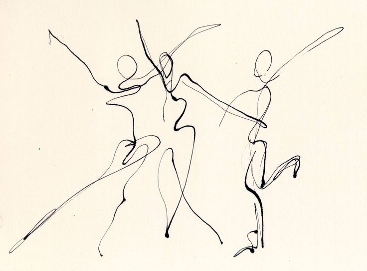 736x543 3 Dancers Line Drawing Chris Carter Artist Dip Pen Ink Web Chris