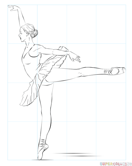 460x575 How To Draw A Ballerina Step By Step Drawing Tutorials