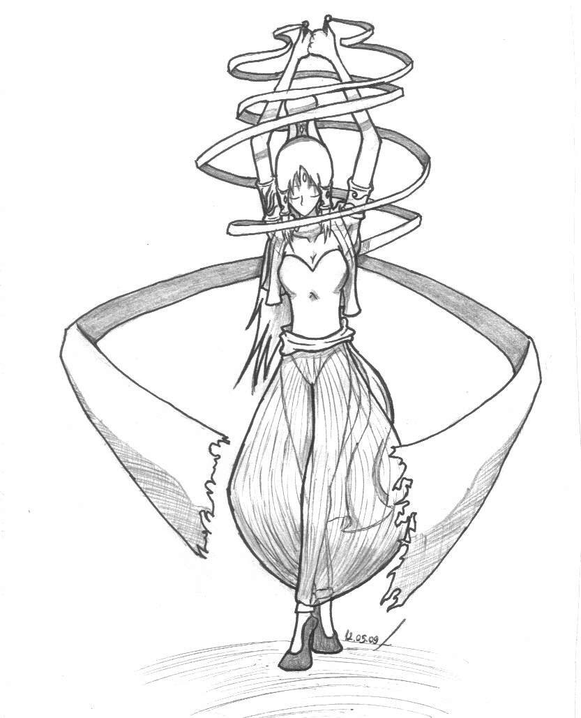 833x1029 Indian Female Ribbon Dancer By Leotao