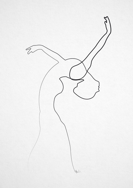 424x600 One Line Dancer Art Print Dance Or Death Dancers