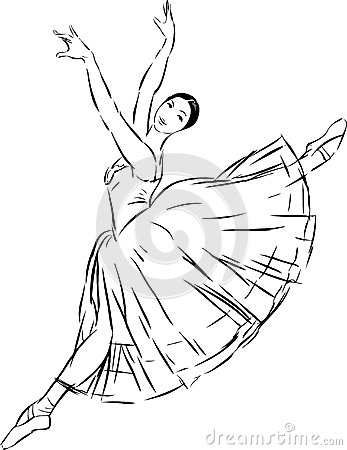 347x450 Ballet Dancer Vector Sketch Dancing Graceful Balerina 44096294.jpg