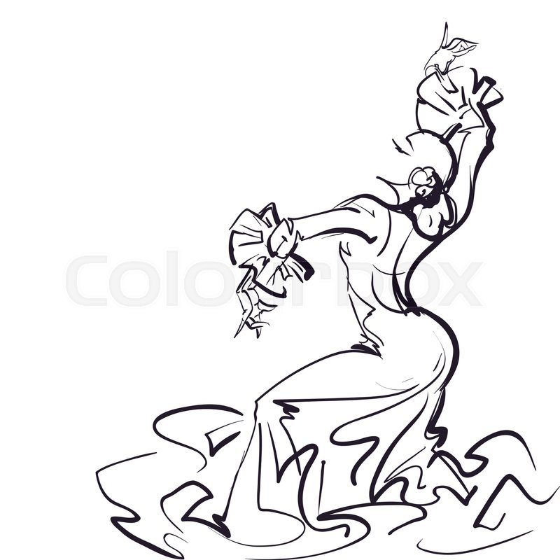 800x800 Flamenco Dancer Holding Impressive Expressive Pose. Gesture Line