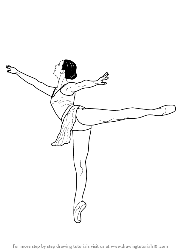 597x844 Learn How To Draw A Ballet Dancer (Ballet) Step By Step Drawing