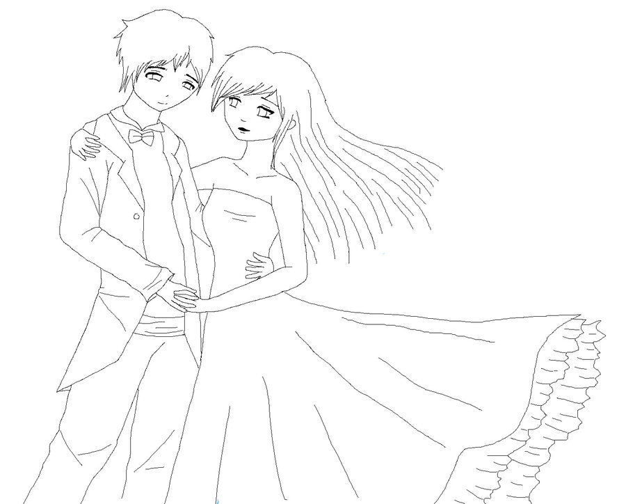 900x724 Couple Dancing Lineart By Immzym123