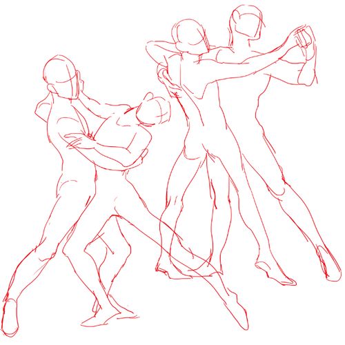500x500 Drawn Dance Figure Drawing