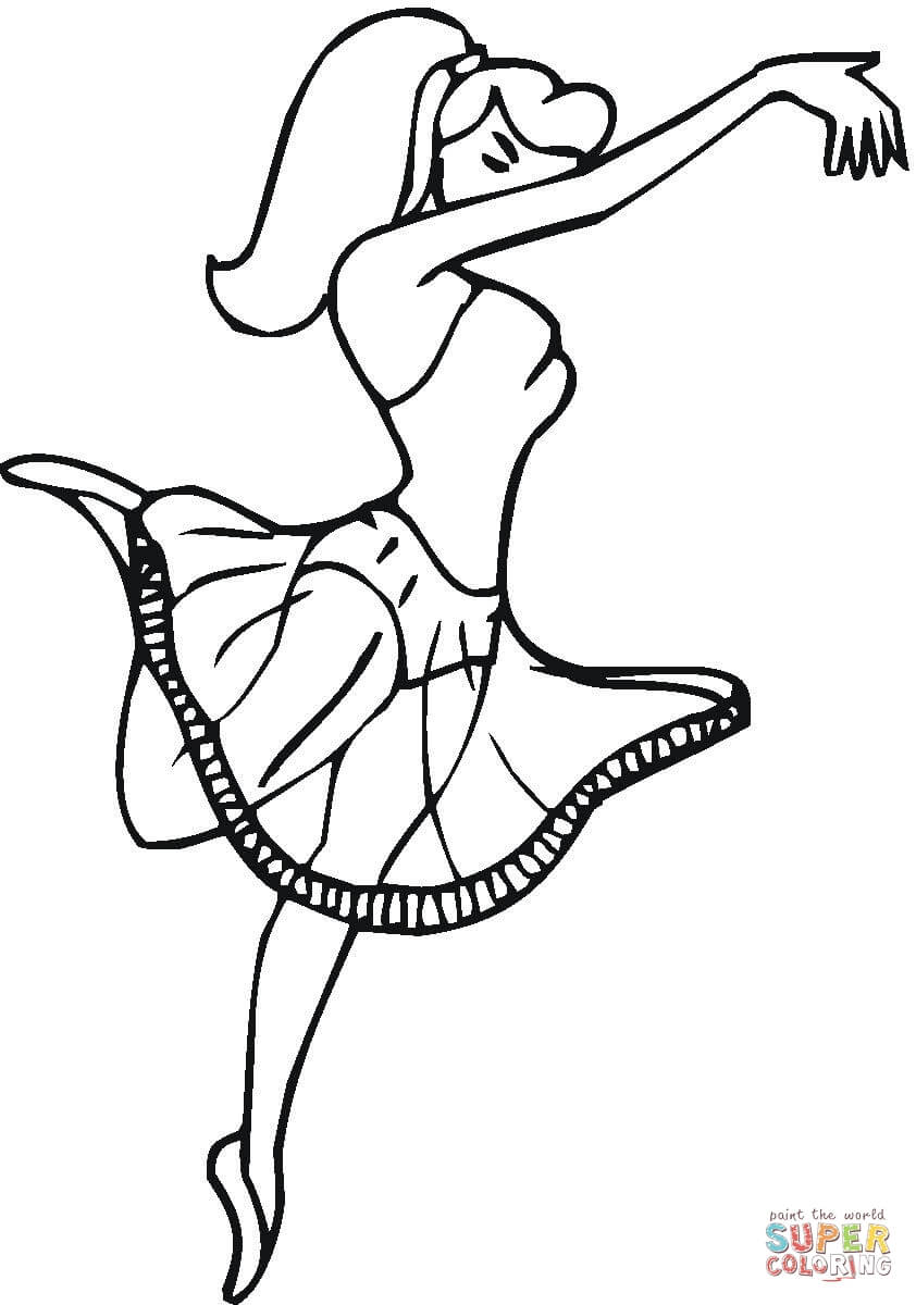 842x1200 Girl Is Dancing Ballet Coloring Page Free Printable Coloring Pages
