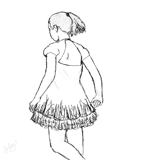 480x543 Tap Dancing Girl Not Colored, Sketch By Bravematryoshka