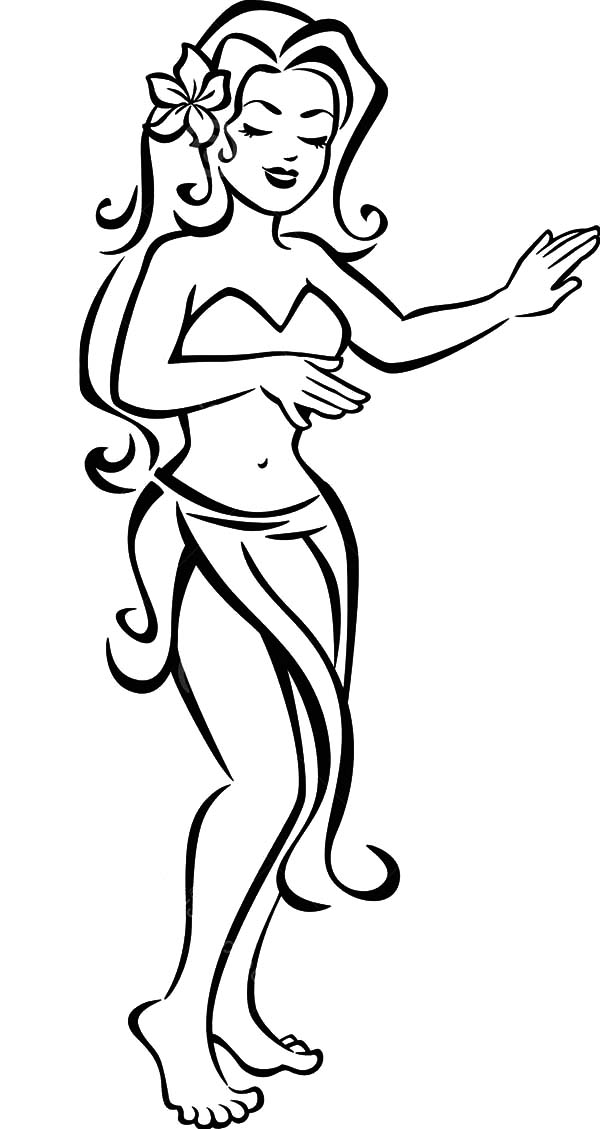 600x1129 Wanted Hula Girl Coloring Page Beach Umbrella Pages Dancing