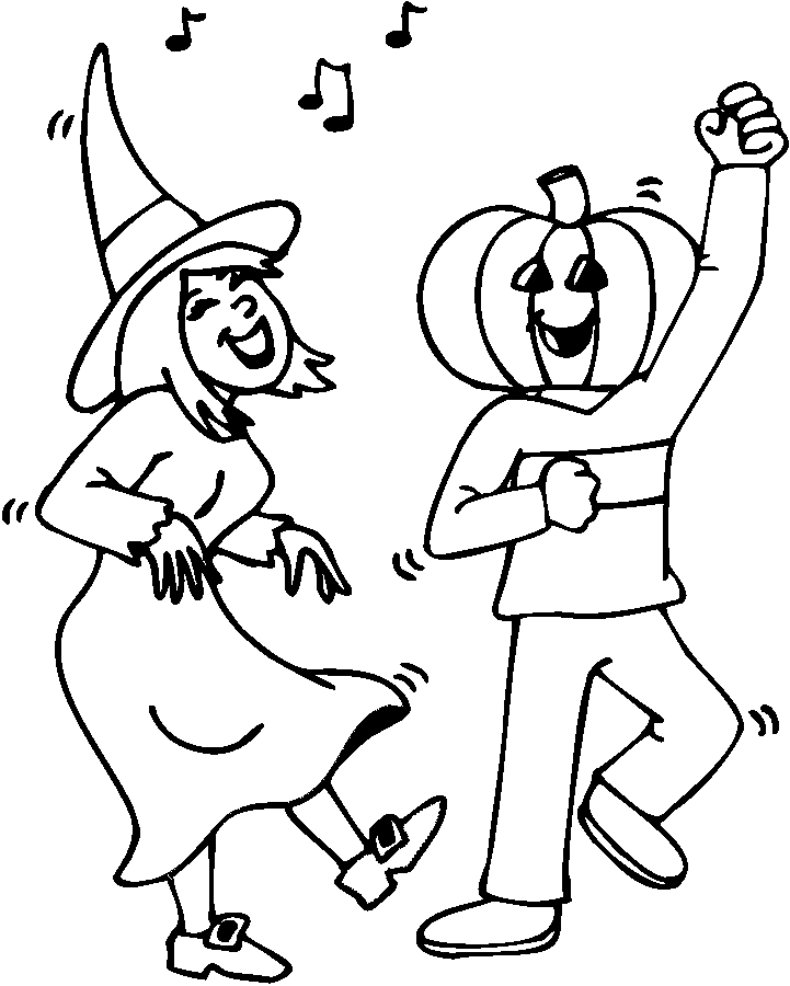 721x900 Halloween Dancing People Free Coloring Page Halloween, Holidays