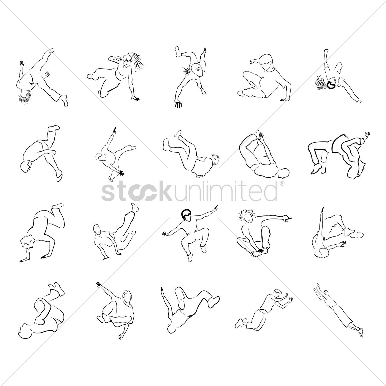 1300x1300 Collection Of Hip Hop Dance Poses Vector Image