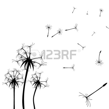 450x450 Vector Illustration Of Dandelion Seeds Blowing Away On The Wind