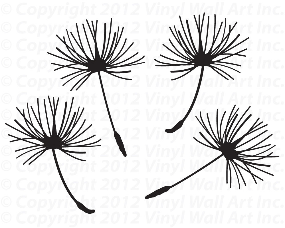 999x799 Dandelion Seed Vinyl Decals Set Of 4 Small Dandelion Home Decor Et