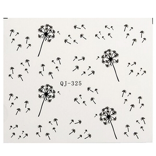 500x500 Water Transfer Nail Art Stickers Decals Flying Dandelion Seed Diy