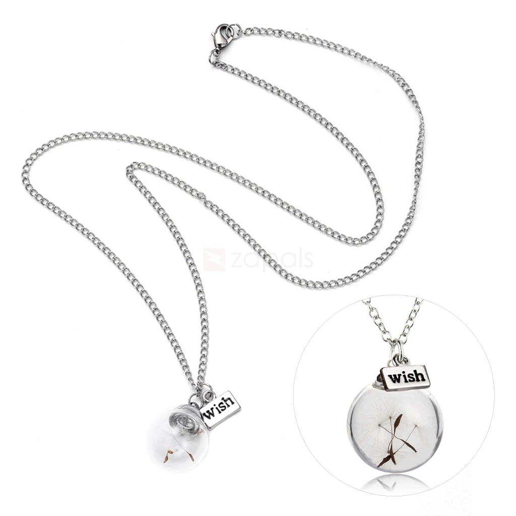 1024x1024 Cute Dandelion Wish Glass Bottle Pendant Necklace Wholesale