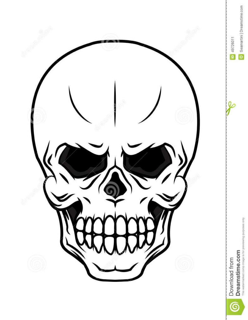 795x1024 Cartoon Skull Drawing Danger Cartoon Skull Stock Vector