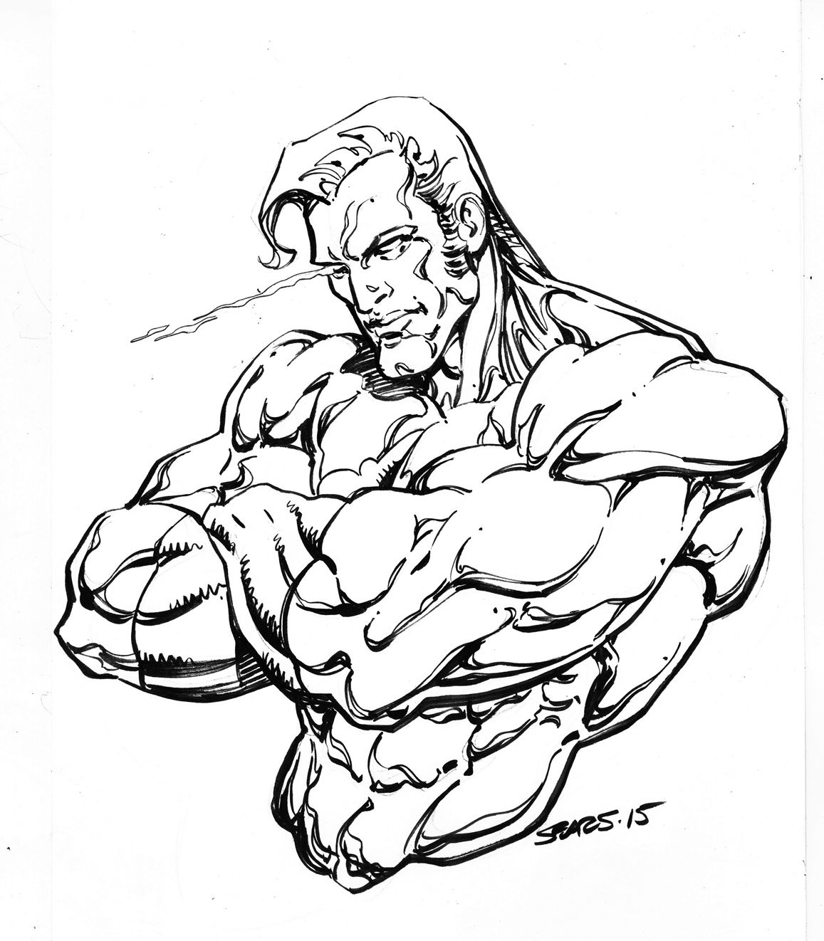 1157x1322 Bart Sears Captain Atom Drawing