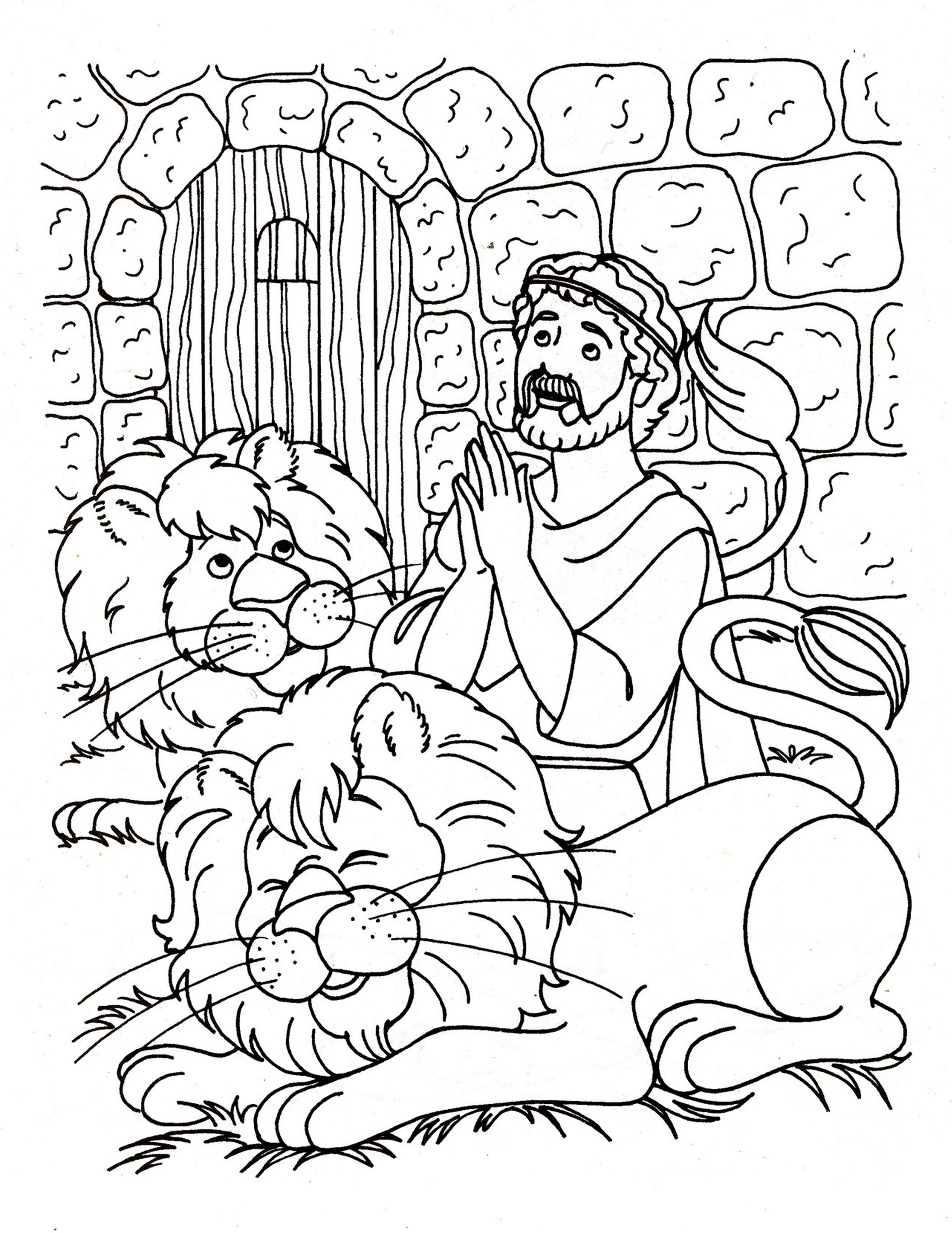 2108x2729 Daniel And The Lions Den Coloring Page Kids Coloring Pages