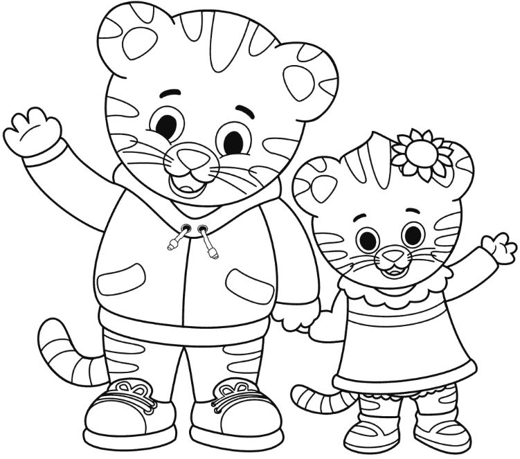 751x663 Coloring Page Daniel Tiger Drawing Board Weekly
